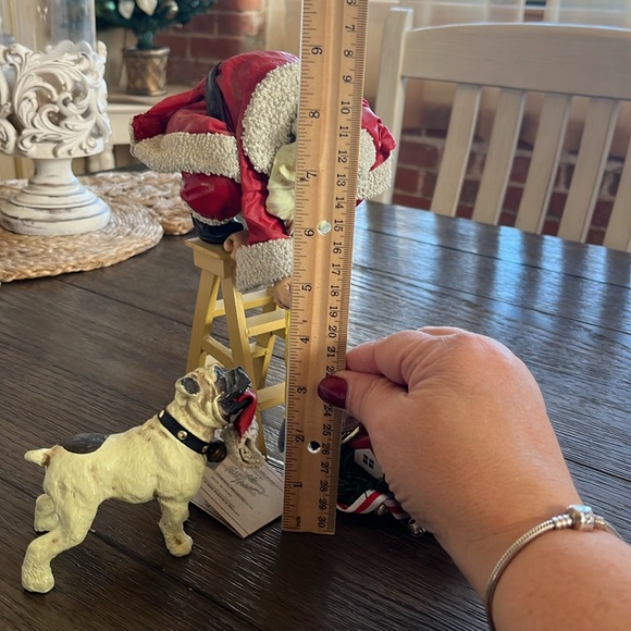 Holding/Sale Paused - Possible Dreams Santa on Ladder with Bulldog - Picture 4 of 4
